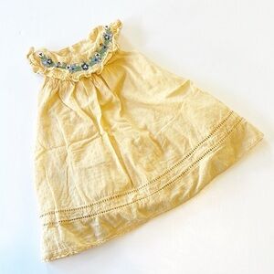 Max Studio baby girls yellow floral embroidered dress